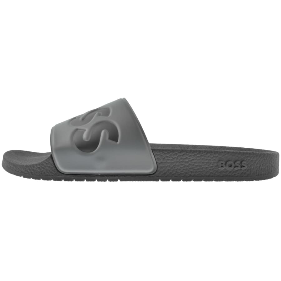 Hugo boss grey sliders cheap